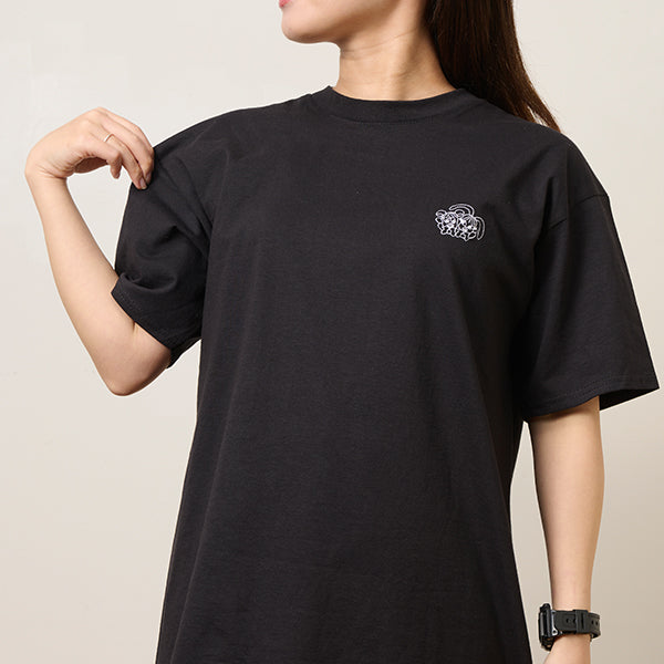 人生はタイミングと運とビッグTシャツ／ブラック